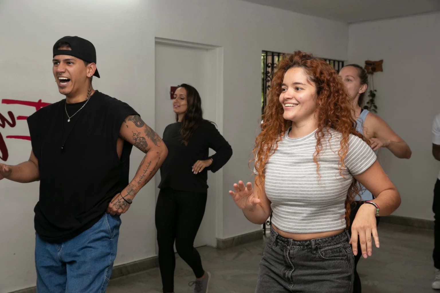 Salsa dance with Elefun students